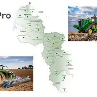 Carte du secteur commercial de la concession PM-Pro + tracteurs John Deere