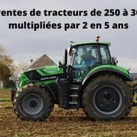 Immatriculations 2021 de tracteurs standard par catégories de puissance - Tracteur Deutz-Fahr 7250 TTV avec pneus Maxam