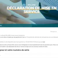 Déclaration de mise en service sur le site internet des remorques Rolland