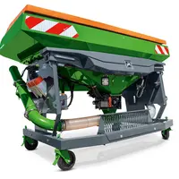 La trémie frontale Amazone FTender se dépose sur des roulettes de remisage. © Amazone