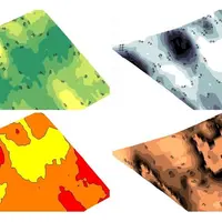 Plusieurs cartes peuvent être établies à l'aide du SoilXplorer, comme ces cartes de profondeurs de sol travaillées (vert), de réserve utile (gris), de