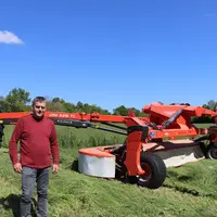 Sébastien Selin apprécie la faucheuse traînée Kuhn pour ses performances et la possibilité de l’atteler à n’importe quel tracteur de plus de 120 cheva
