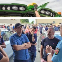 Près d'une centaine de personnes étaient rassemblées à Ombrée d'Anjou, où siègerait un réseau de trafic d'équipements agricoles.