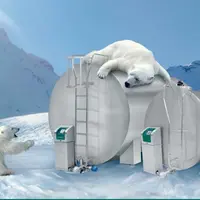 Ours blanc sur tank à lait Japy