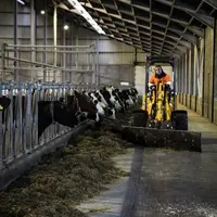 Valet de ferme articulé Knikmops KM140 avec lame repousse ensilage _ Réussir Machinisme