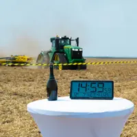 Déchaumeur Bednar Swifterdisc XE 18400 Mega attelé à un tracteur John Deere 9RX 640 pour le record du monde de déchaumage 2023