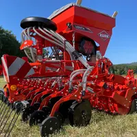Le combiné de semis pneumatique Kuhn Venta 330 est doté d'éléments semeurs  à doubles disques décalés.