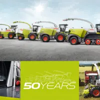 Claas fête 5à ans d'ensileuses automotrices.