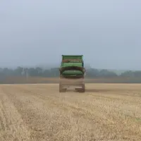 Epandeur à fumier Bergmann à l'épandage de compost