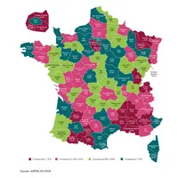 Carte de France des immatriculations de tracteurs en France en 2023
