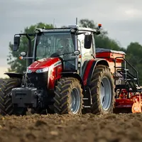 Tracteur Massey Ferguson 5M avec combiné de semis Kuhn au travail