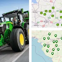 Carte de distribution des concessions BPM Agri (en bas), Chesneau et Chesneau Ouest Agri (en bas).