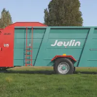 Vue de côté de la pailleuse distributrice Jeulin Sirius 180.