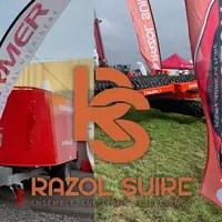 Matériels agricoles Razol, Eco-Mulch et Silofarmer exposés sur des salons