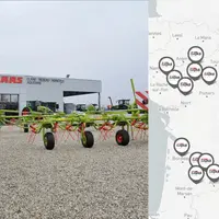 concession Claas Aquitaine et carte du réseau du groupe Savas