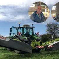 Patrice Clérault et son fils Paul Clérault, agriculteurs à Hudimesnil dans la Manche