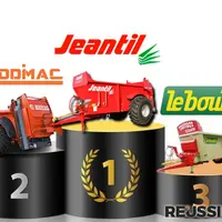 Epandeurs de fumier Jeantil, Sodimac et Leboulch sur un podium