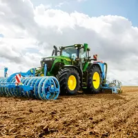 Tracteur John Deere 6R année modèle 2027 avec outils Lemken