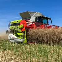 Moissonneuse-batteuse Claas dans le colza