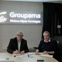 Présence de : Christophe Jardoux, Président FNSEA de l’Allier, et Guy Madet, Président de la Fédération Départementale des Caisses Locales Groupama de