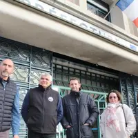 De gauche à droite : Gérald Bacconnier, président des irrigants de l’Allier, Christophe Jardoux, président de la FNSEA de l’Allier, Tomas Dufrègne, se