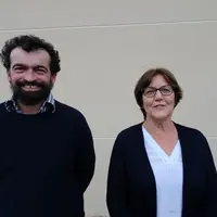 Passage de témoin entre Thibault David et Nicole Bruel.