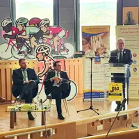 Le 25 avril, Lionel Chauvin, président du Département, et Hervé Dub, président de la Ligue contre le cancer, présentaient le programme de la journée d