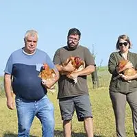 Dominique et Benoît Tioque et Sandrine Delaune, les trois associés du Gaec de l'Enclos II à Cohade.
