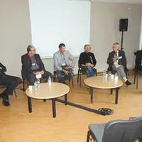 De gauche à droite ont participé aux échanges de la table ronde : Christophe Gruy (Industriel Lyonnais) Jérémy Giroud (secrétaire général JA AuRA), Be
