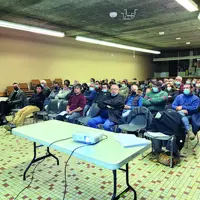 Les utilisateurs de l’abattoir réunis le 10 novembre à l’initiative du président de la Chambre d’agriculture.