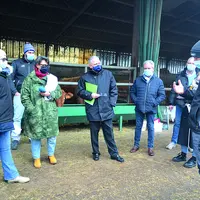 Au Gaec du Puy Giroux à Romagnat lors de la conférence de presse de la FNSEA 63 et JA 63, en présence du Préfet.