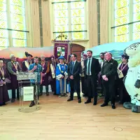 Pierre Deshors, au pupitre, aux côtés de Lionel Chauvin et Fabrice Pannekoucke.