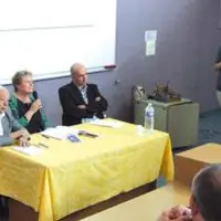 Les participants de la table ronde : Gilles Chocheyras administrateur de la MSA Auvergne (2), Anne Gautier, administratrice de la CCMSA et Christian G