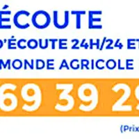 Agri'écoute est un service d'écoute en ligne, proposé par la MSA (prix d'un appel local). Accessible à tout moment, il permet de dialoguer de façon co