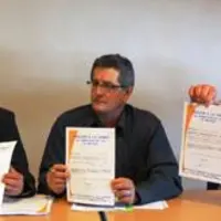 Yannick Fialip, président de la section régionale laitière, Dominique Barrau, président de l'Association Altitude et Pascal Servier, président de la F