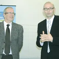 Grégoire-Yves Berthe, directeur de Céréales Vallée (à gauche) aux cotés de Pascal Cornet, directeur de la Gerbe d’Or.