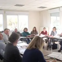 Les partenaires réunis autour de Damien Valleix.