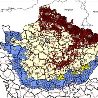 Carte zone réglementée instituée par arrêté du 19 octobre 2007

Lég :
Zone en jaune pâle		Périmètres interdits déjà en place
Zone en jaune vif		No