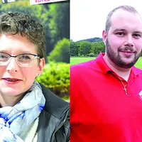 Sabine Tholoniat, présidente de la FNSEA63 et Quentin Baumont, président de JA63