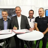 Patrice Viala, Serge Pichot, Nicolas Guittard et Alain Mercier, président de la Communauté de communes Dômes-Sancy-Artense.