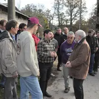 Pascal Lerousseau, président de la FDSEA 23, Serge Martinat et Claude Serra, préfet de la Creuse, ont évoqué les dégâts constatés sur le secteur.
