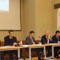 Jean-Marie Colon, premier vice-président de la chambre d'agriculture de la Creuse, Francis Haberstock, directeur, Pascal Lerousseau, président, Olivie