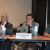 De gauche à droite, Laurent Journaux (IDELE), Jean-Marc Alibert, président de la commission bovin viande de FGE et du Herd-book Limousin et Philippe B