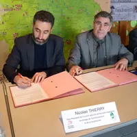 À gauche, Nicolas Thierry, vice président de la Région en charge de l’environnement et de la biodiversité et à droite Philippe Connan, président du PN