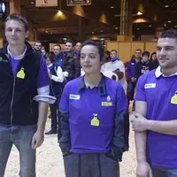 Nicolas Arpin, Bénédicte Poulet et Alexis Gobin, les trois finalistes des Ovinpiades nationales des jeunes bergers.