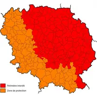 Carte des zonages FCO pour la Creuse au 3 octobre 2015.