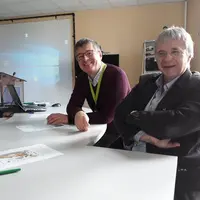 Pascal D’Hour, directeur de l’UMR Herbipôle de Theix et René Baumont, directeur de recherche à l’UMR Herbivore et initiateur de SmartCow, ont accueill