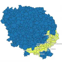 Carte des communes grêlées.