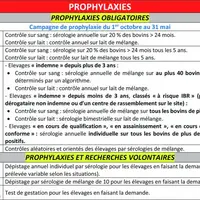 La surveillance se fait sur 4 maladies : brucellose, leucose, IBR et varron. D’autres recherches volontaires (paratuberculose, grande douve, besnoitio