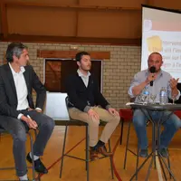 Nicolas Bouchard, président d’Alsoni, Martial Tardivon, chef des ventes du marché de Moulins-Engilbert , Yves Jehanno, responsable commercial du group